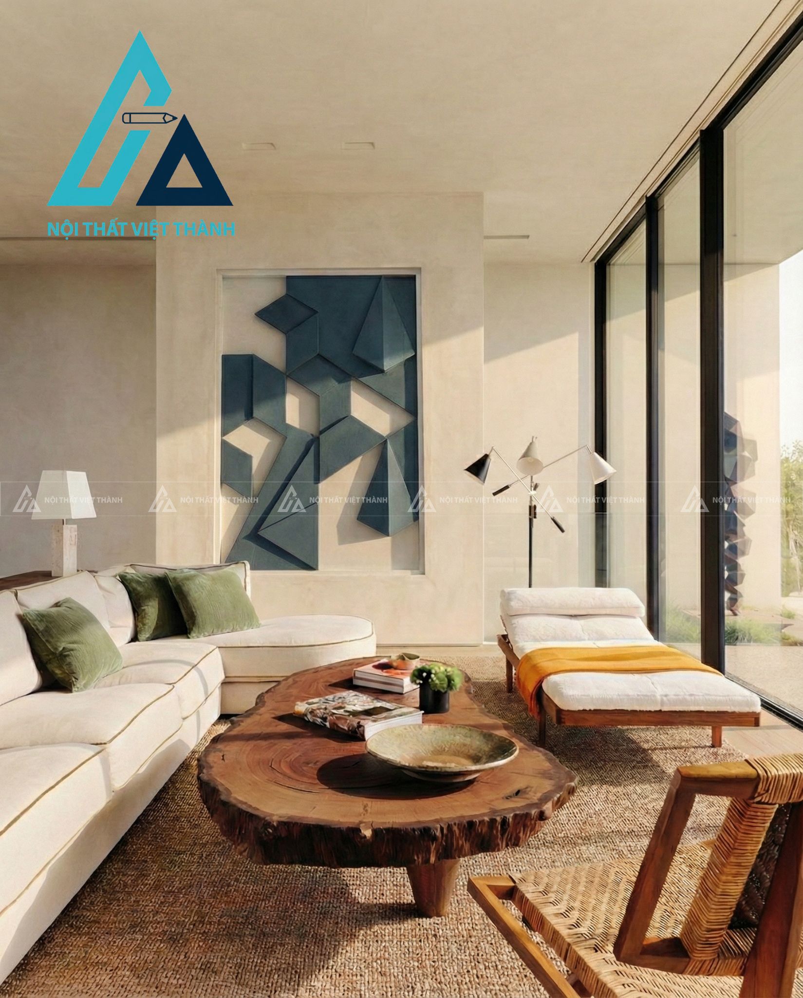 Tranh gỗ treo tường phòng khách, phòng ngủ Trùng Sơn Điệp Thạch 2