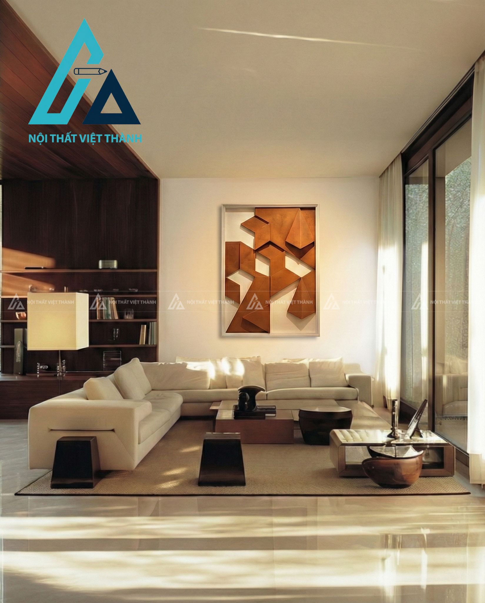 Tranh gỗ treo tường phòng khách, phòng ngủ Trùng Sơn Điệp Thạch 3