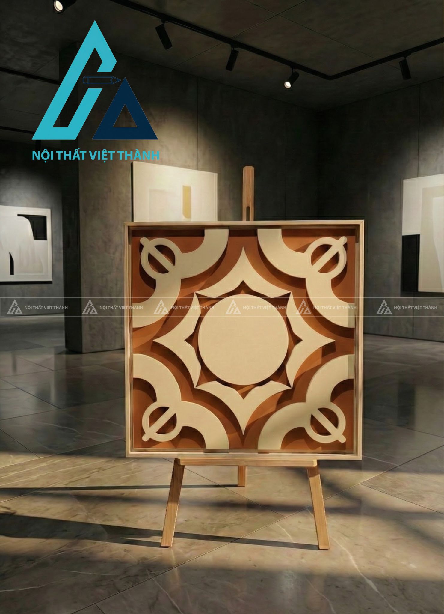 Tranh gỗ treo tường phòng khách, phòng ngủ Viên Mãn Tâm Giao