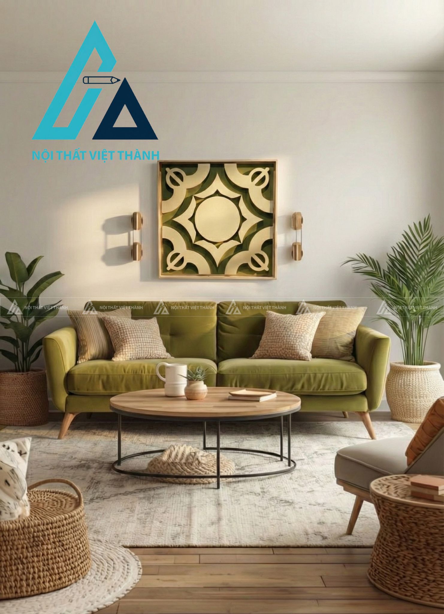 Tranh gỗ treo tường phòng khách, phòng ngủ Viên Mãn Tâm Giao 3