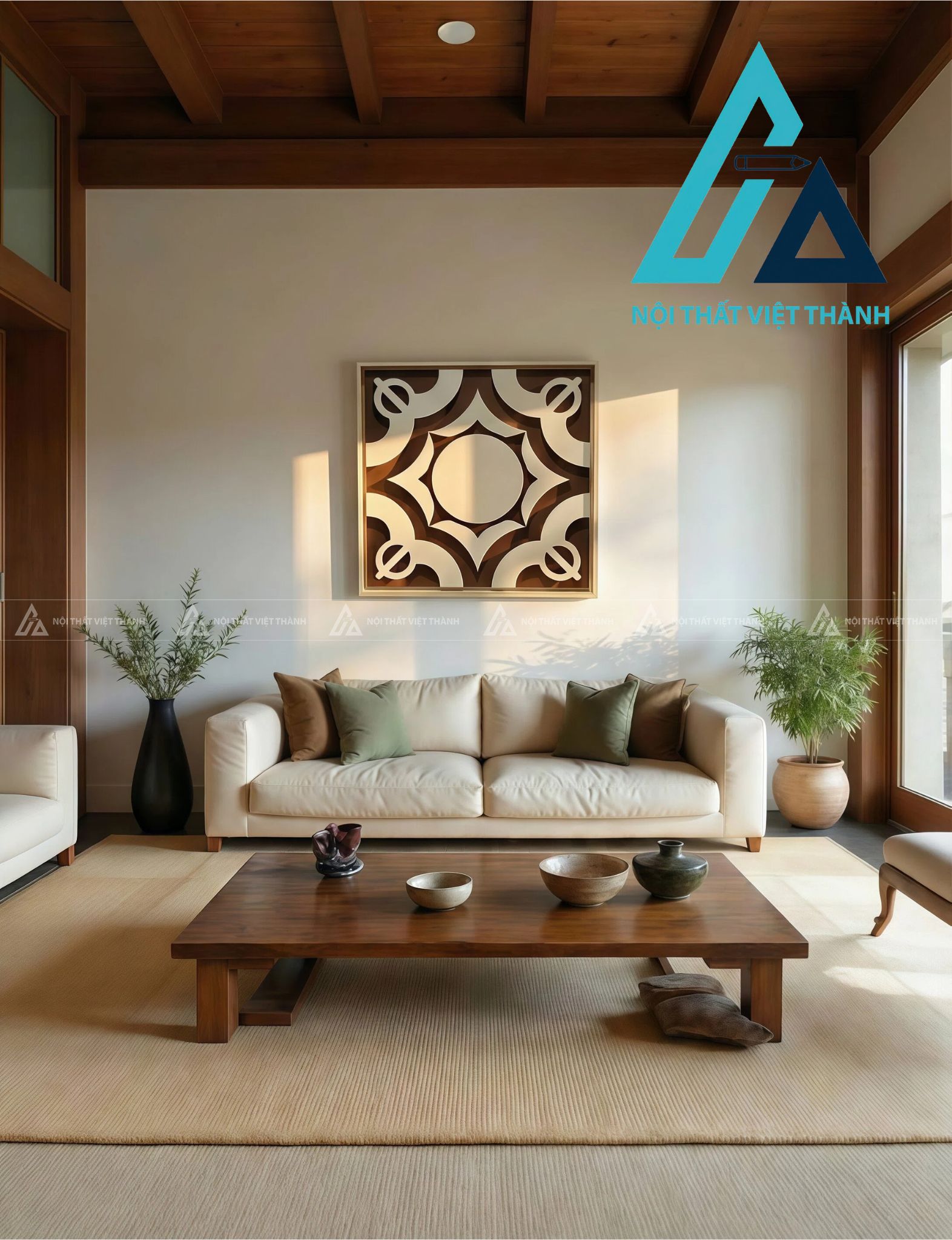 Tranh gỗ treo tường phòng khách, phòng ngủ Viên Mãn Tâm Giao 5