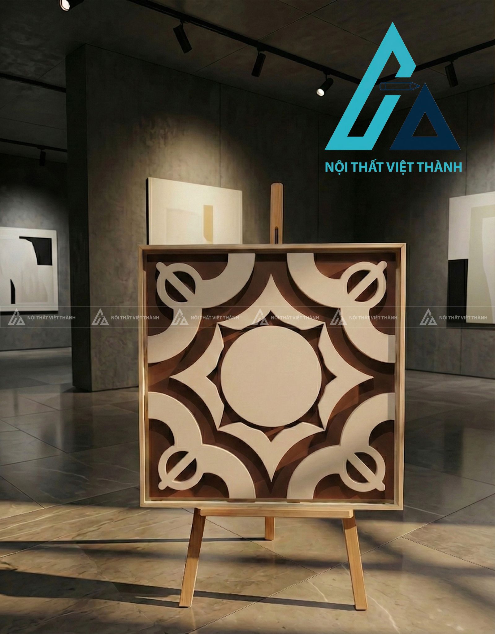 Tranh gỗ treo tường phòng khách, phòng ngủ Viên Mãn Tâm Giao