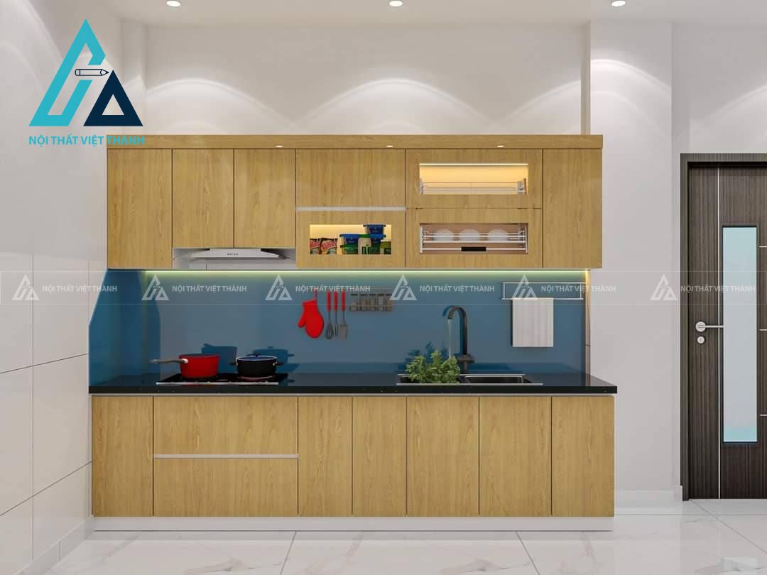 Tủ bếp gọn gàng, tối giản