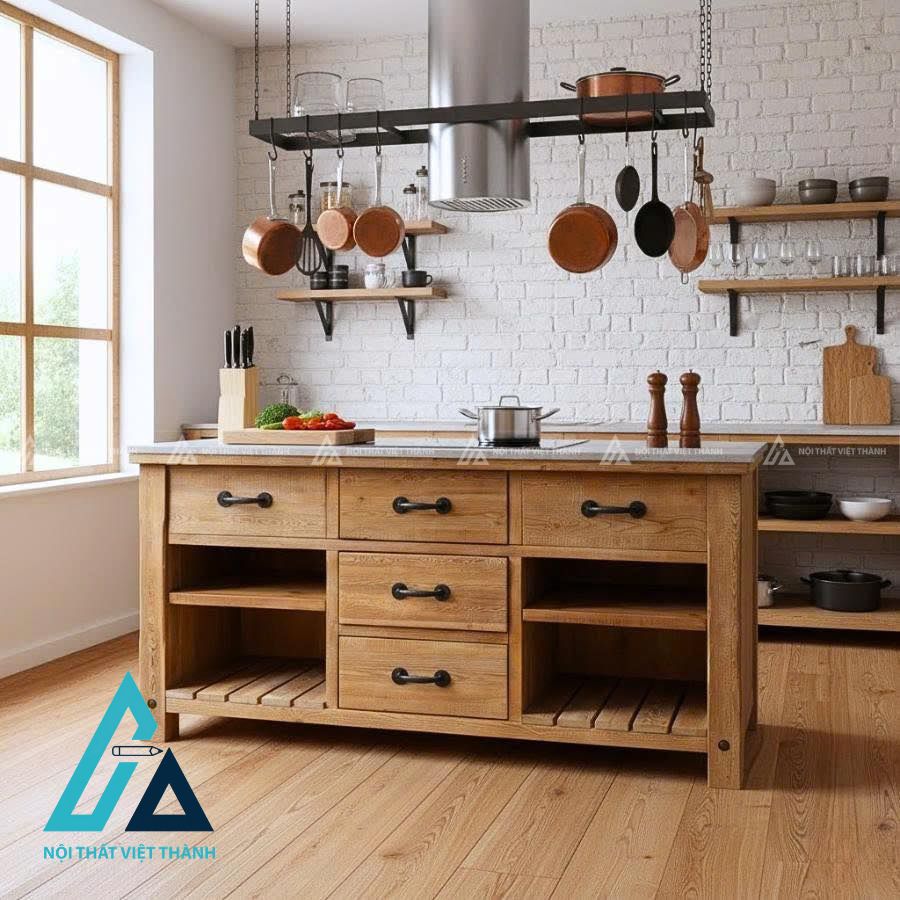 Tủ bếp bố trí hợp lý thuận tiện nấu nướng