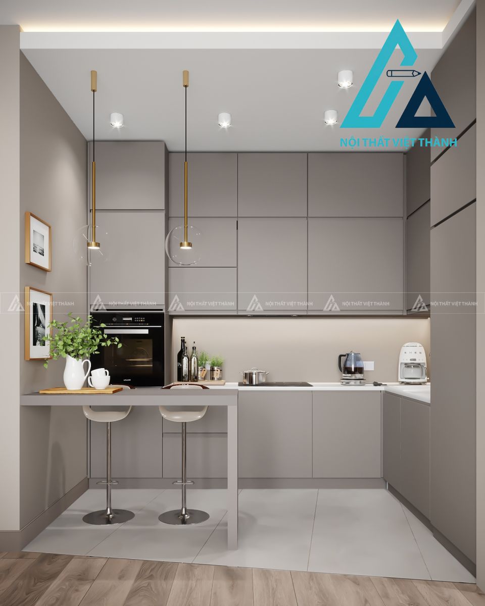 Tủ bếp MDF vệ sinh khá dễ dàng