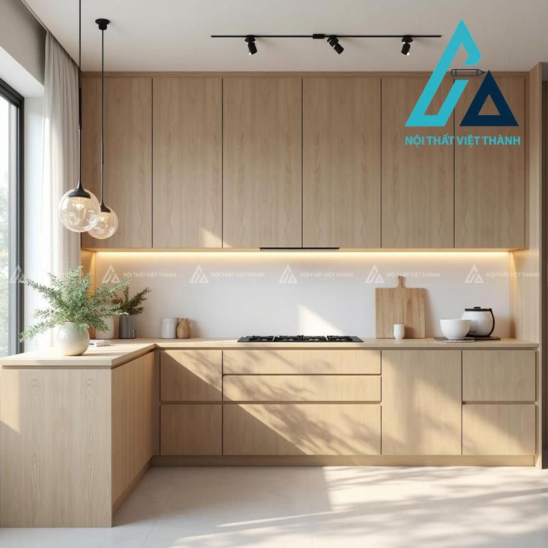 Tủ bếp MDF tiện nghi, thẩm mỹ