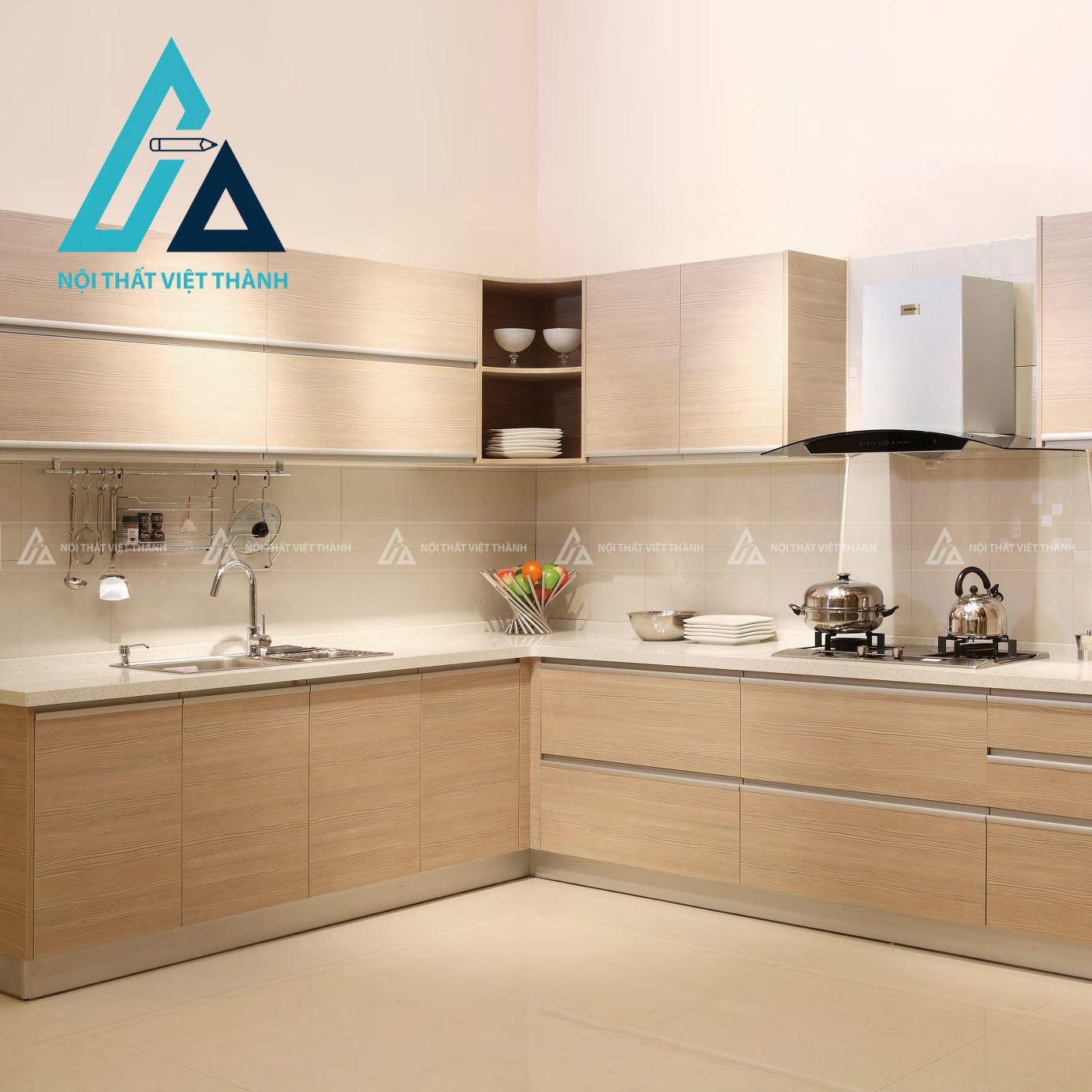 Thiết kế và thi công tủ bếp MDF đẹp, chất lượng cao