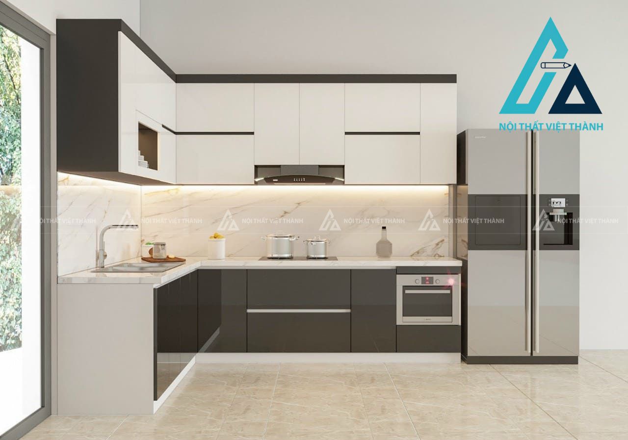 Màu sắc tủ bếp trẻ trung, hiện đại