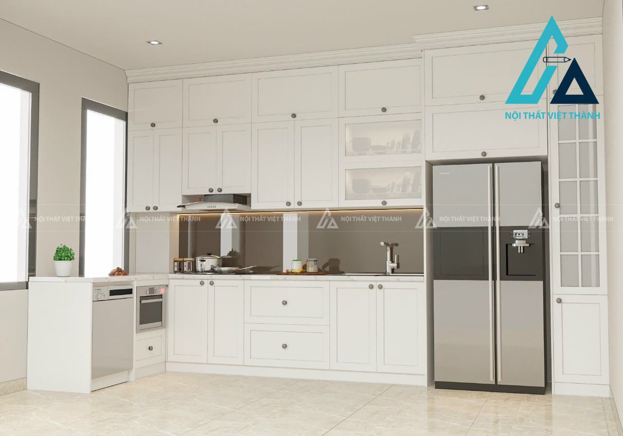 Tủ bếp MDF tối ưu không  gian và thẩm mỹ