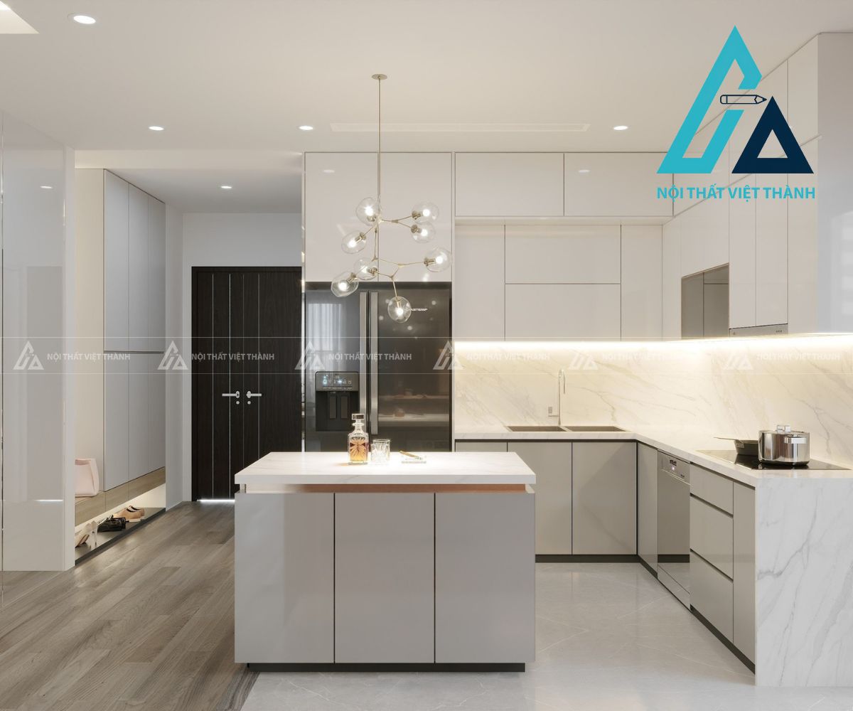 Tủ Bếp Acrylic Hiện Đại Phù Hợp Không Gian Nhỏ 1