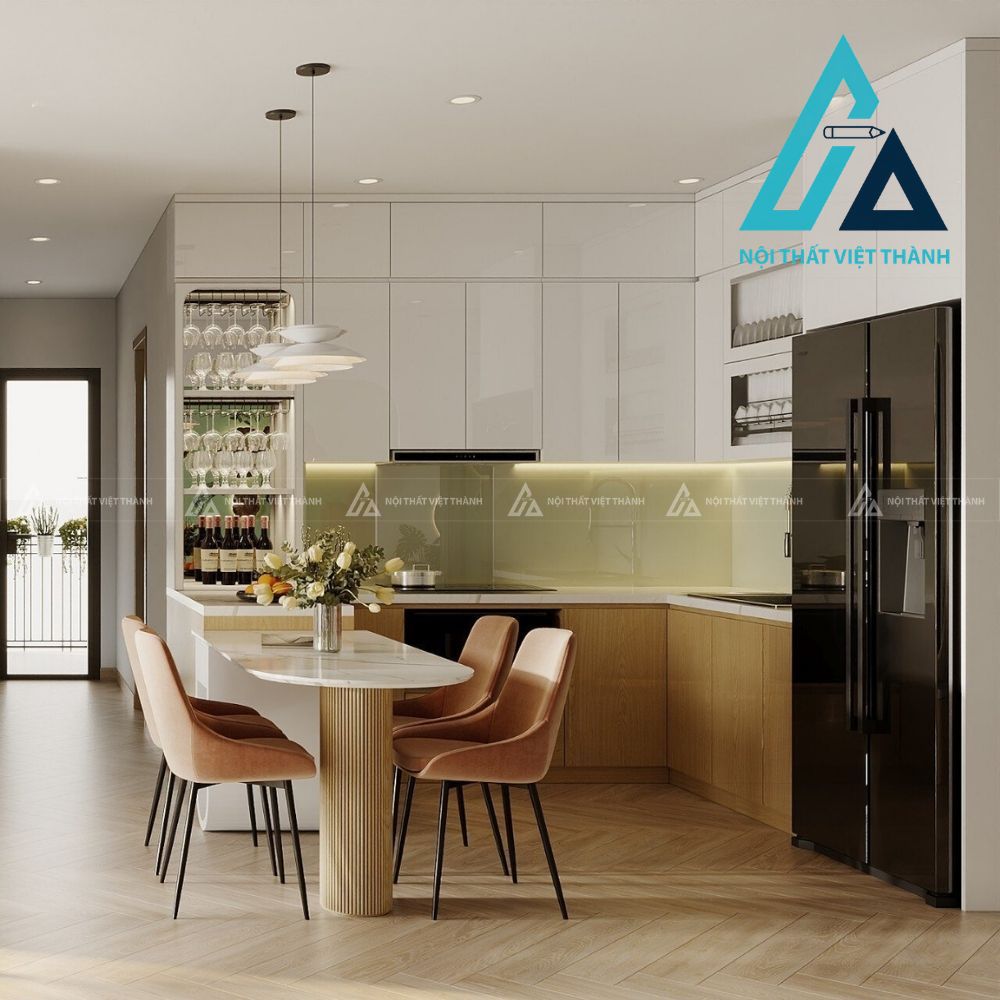 Tủ Bếp Acrylic Sang Trọng Tối Ưu Không Gian Bếp