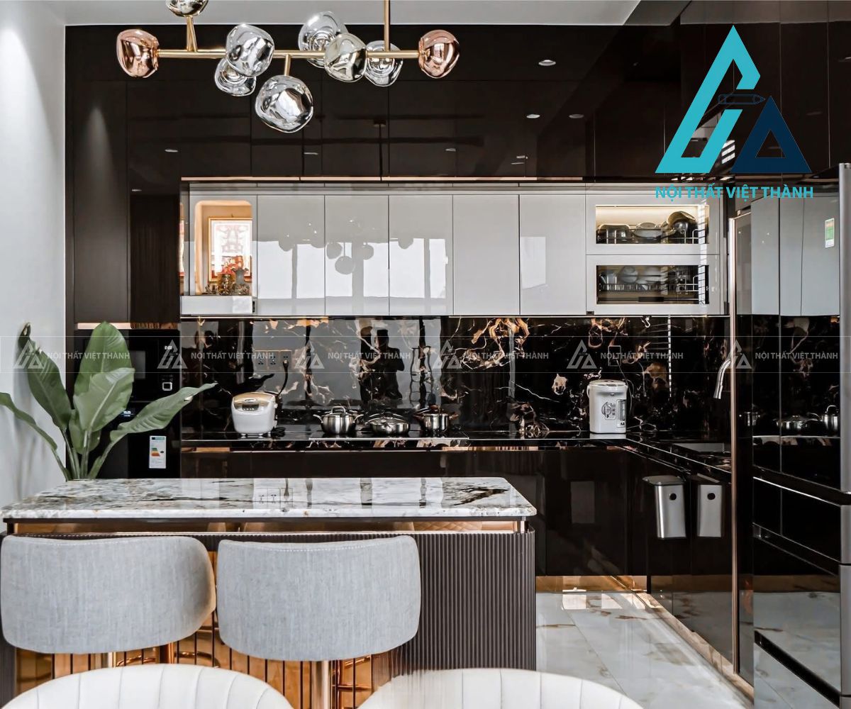 Tủ Bếp Acrylic Kiểu Dáng Đẹp Phù Hợp Mọi Nhà