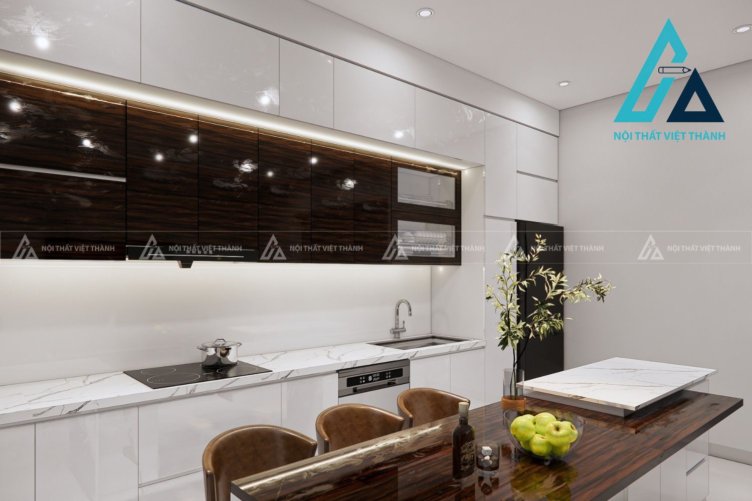 Tủ Bếp Acrylic Cao Cấp Tối Ưu Công Năng Sử Dụng