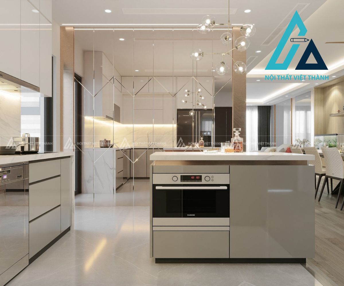 Tủ Bếp Acrylic Hiện Đại Phù Hợp Không Gian Nhỏ 2