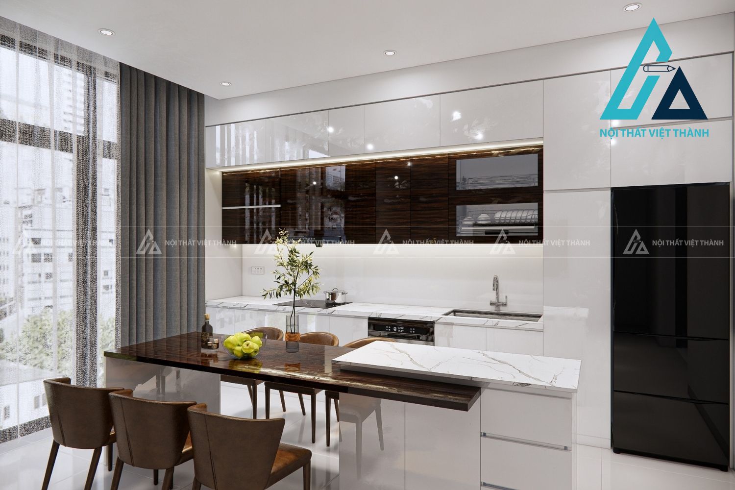 Tủ Bếp Acrylic Cao Cấp Tối Ưu Công Năng Sử Dụng 2