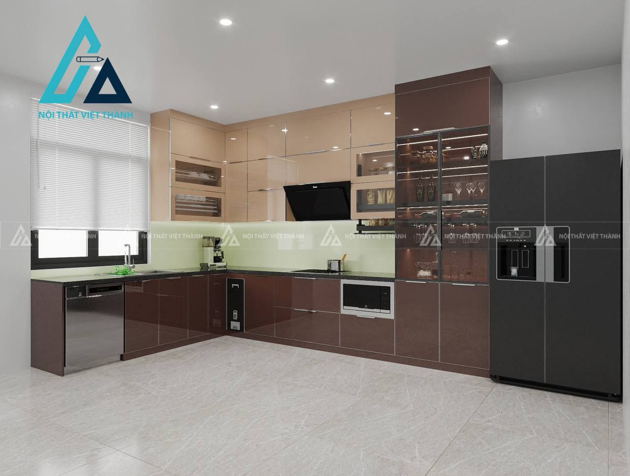 Tủ bếp hiện đại hoàn thiện nội thất nhà bếp