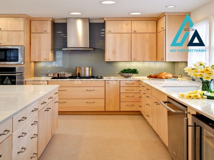 Tủ bếp gỗ công nghiệp thiết kế linh hoạt