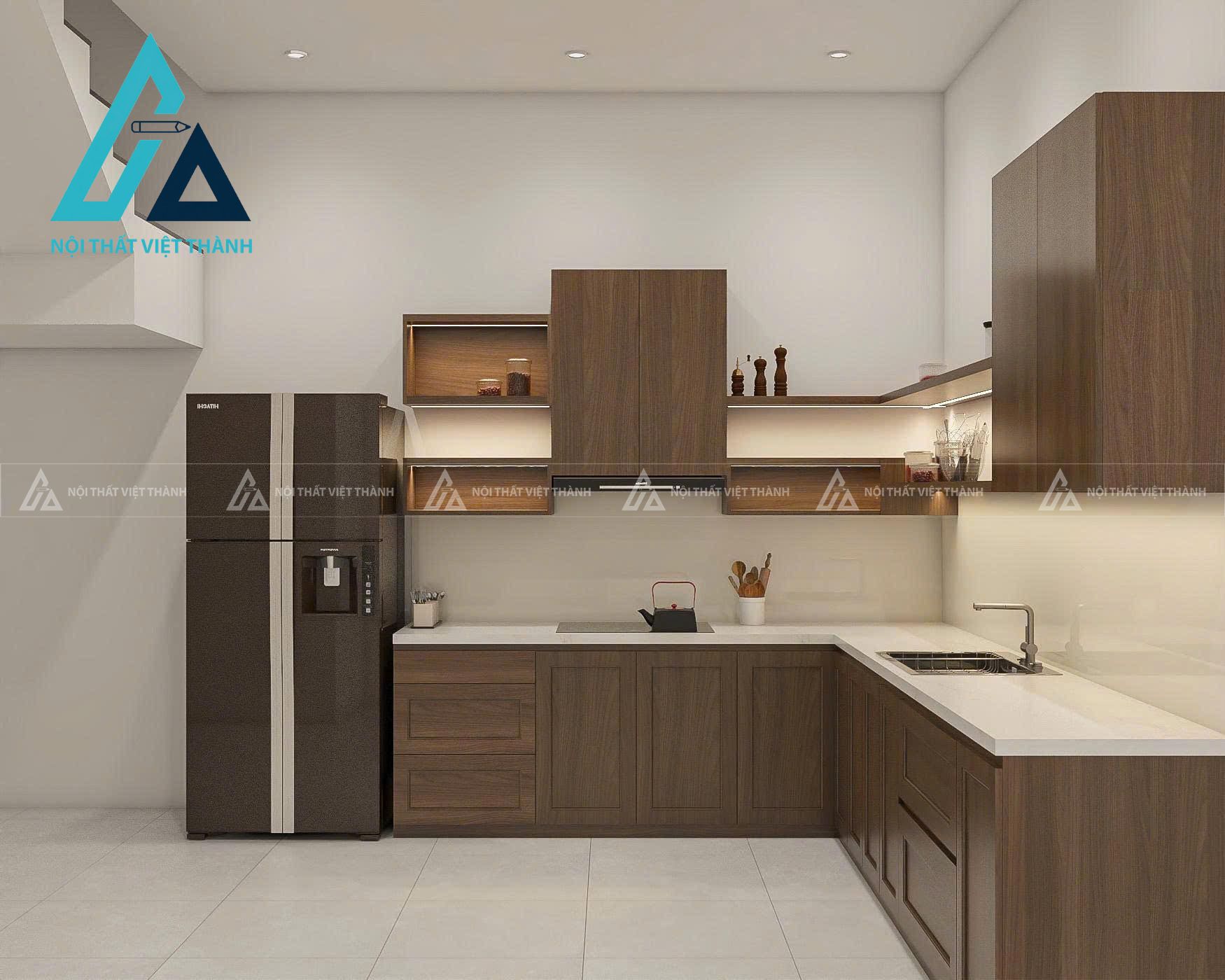 Thiết kế và thi công tủ bếp gỗ công nghiệp theo yêu cầu