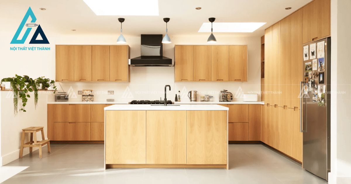 Tủ bếp gỗ công nghiệp  thẩm mỹ cao