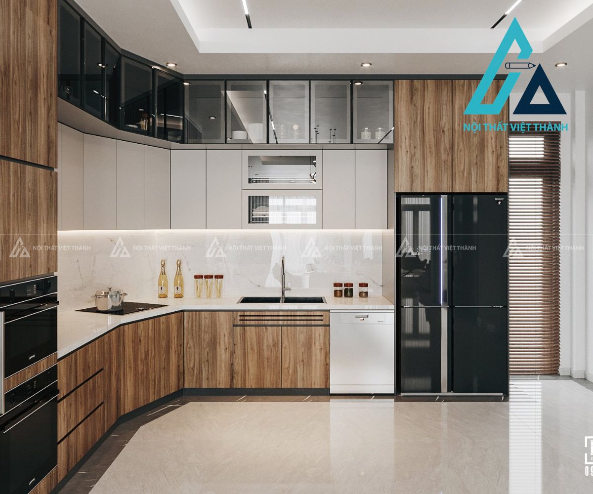 Tủ Bếp MDF Tối Giản Đảm Bảo Tính Thẩm Mỹ 1