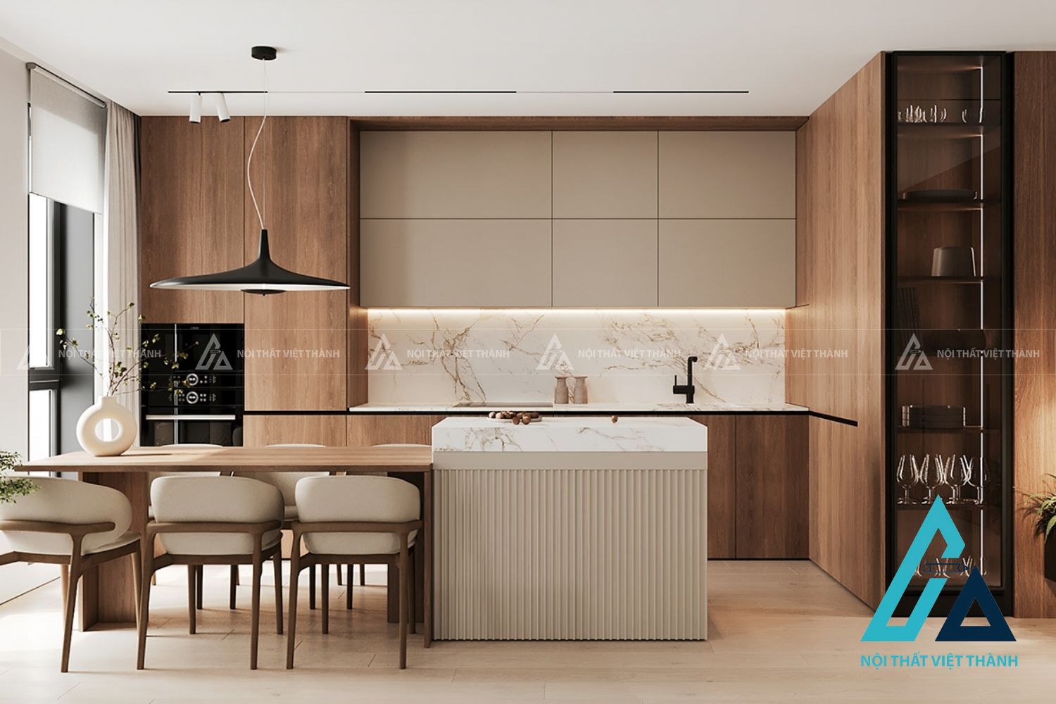 Tủ Bếp MDF Tinh Tế Tạo Cảm Giác Ấm Cúng Cho Gian Bếp