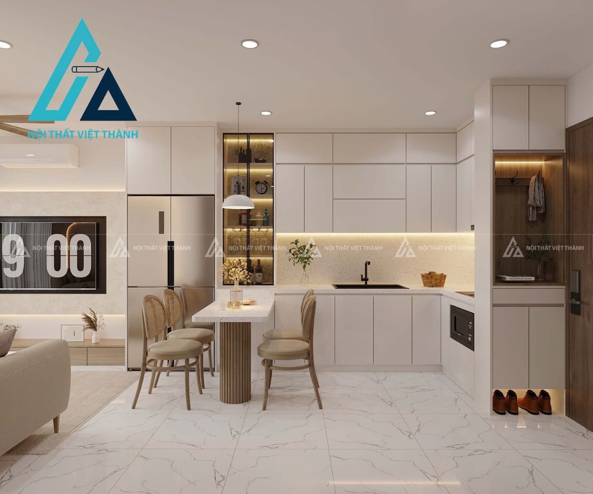 Tủ Bếp MDF Kiểu Dáng Tinh Gọn Phù Hợp Nhiều Không Gian 1