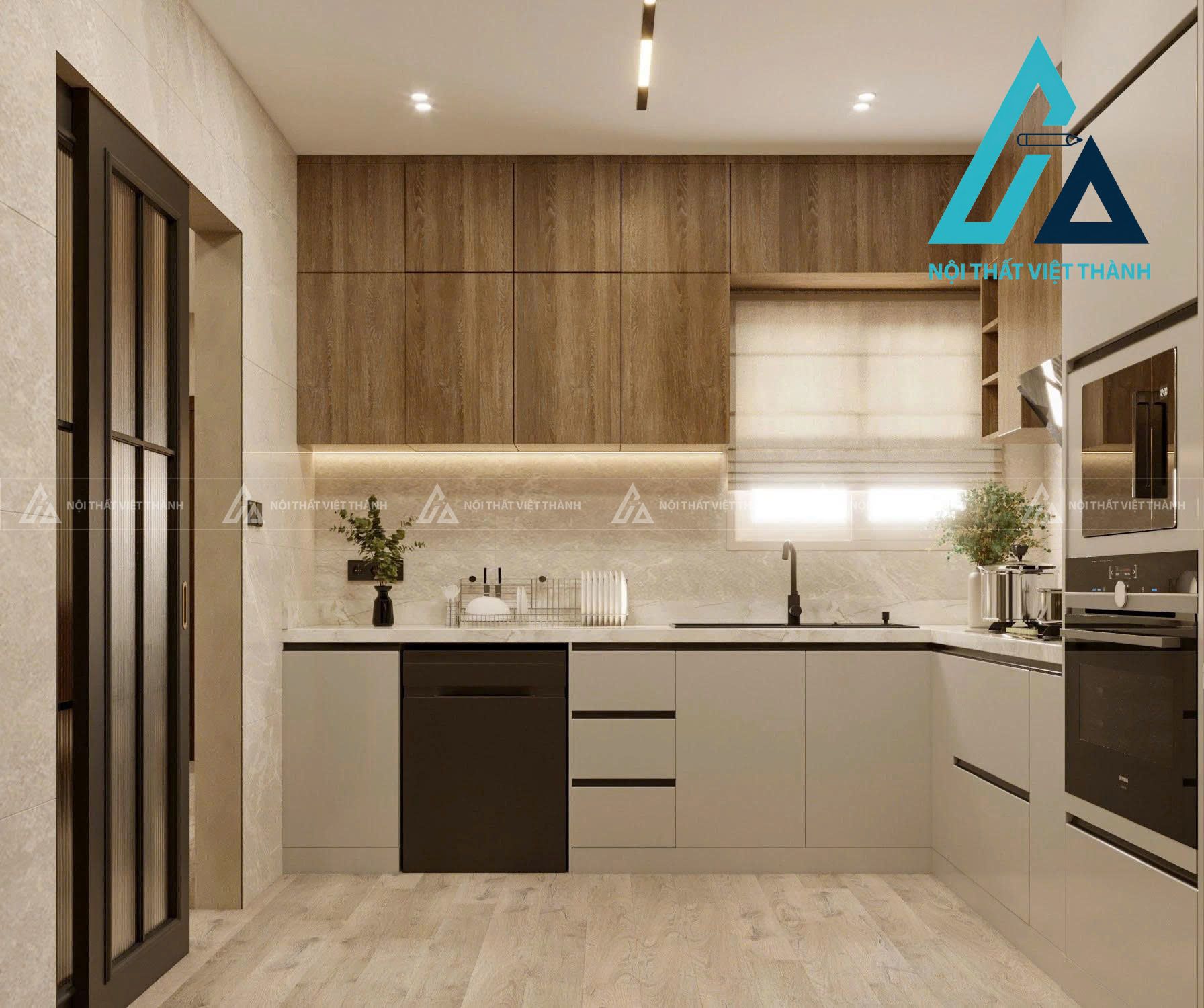 Tủ Bếp MDF Cao Cấp Phong Cách Thanh Lịch