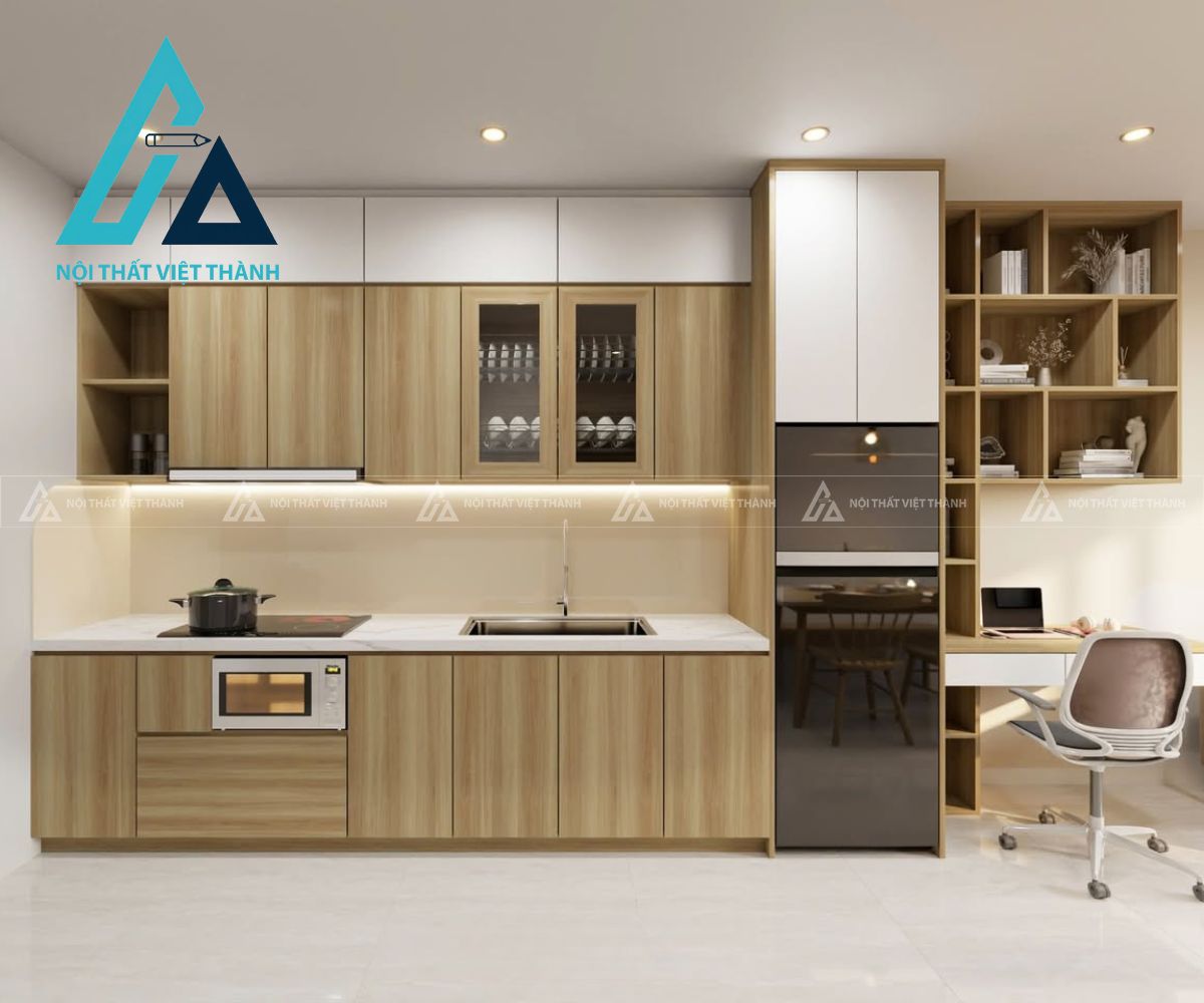 Tủ Bếp MDF Hiện Đại Thiết Kế Tinh Gọn Tiện Nghi