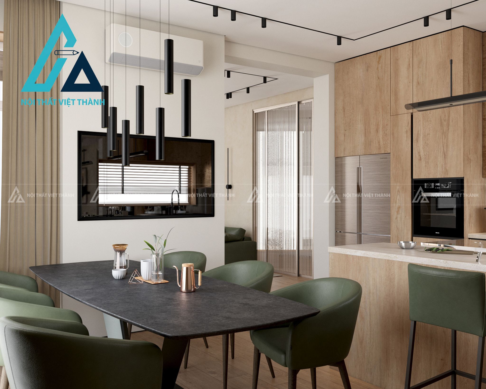 Tủ Bếp MDF Thiết Kế Tối Giản Phù Hợp Mọi Gia Đình