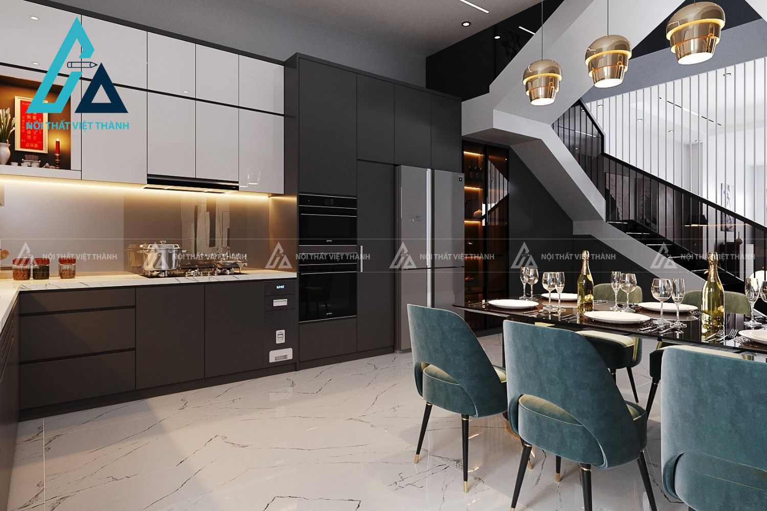 Tủ Bếp MDF Tinh Gọn Mang Lại Sự Gọn Gàng Ngăn Nắp 2