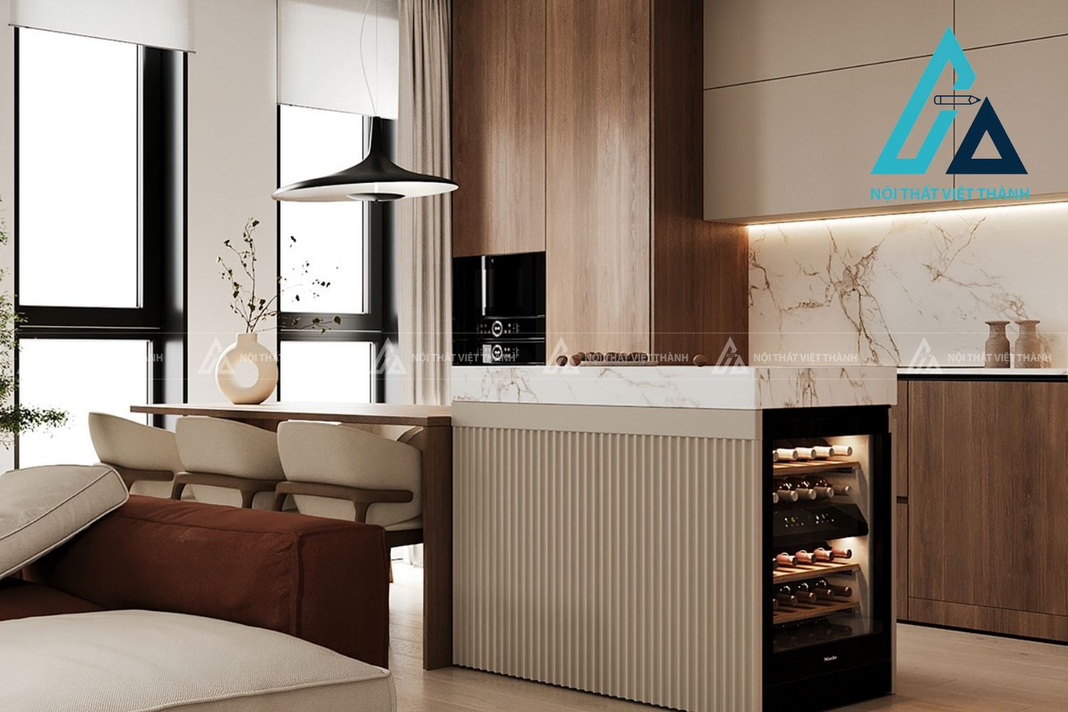 Tủ Bếp MDF Tinh Tế Tạo Cảm Giác Ấm Cúng Cho Gian Bếp 1