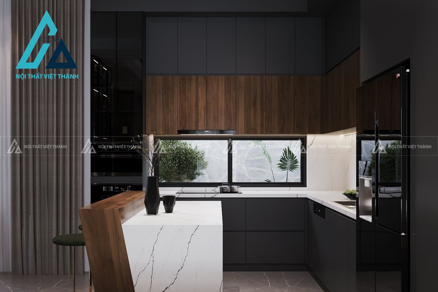 Tủ Bếp MDF Tinh Tế Mang Lại Không Gian Sạch Sẽ Gọn Gàng 1