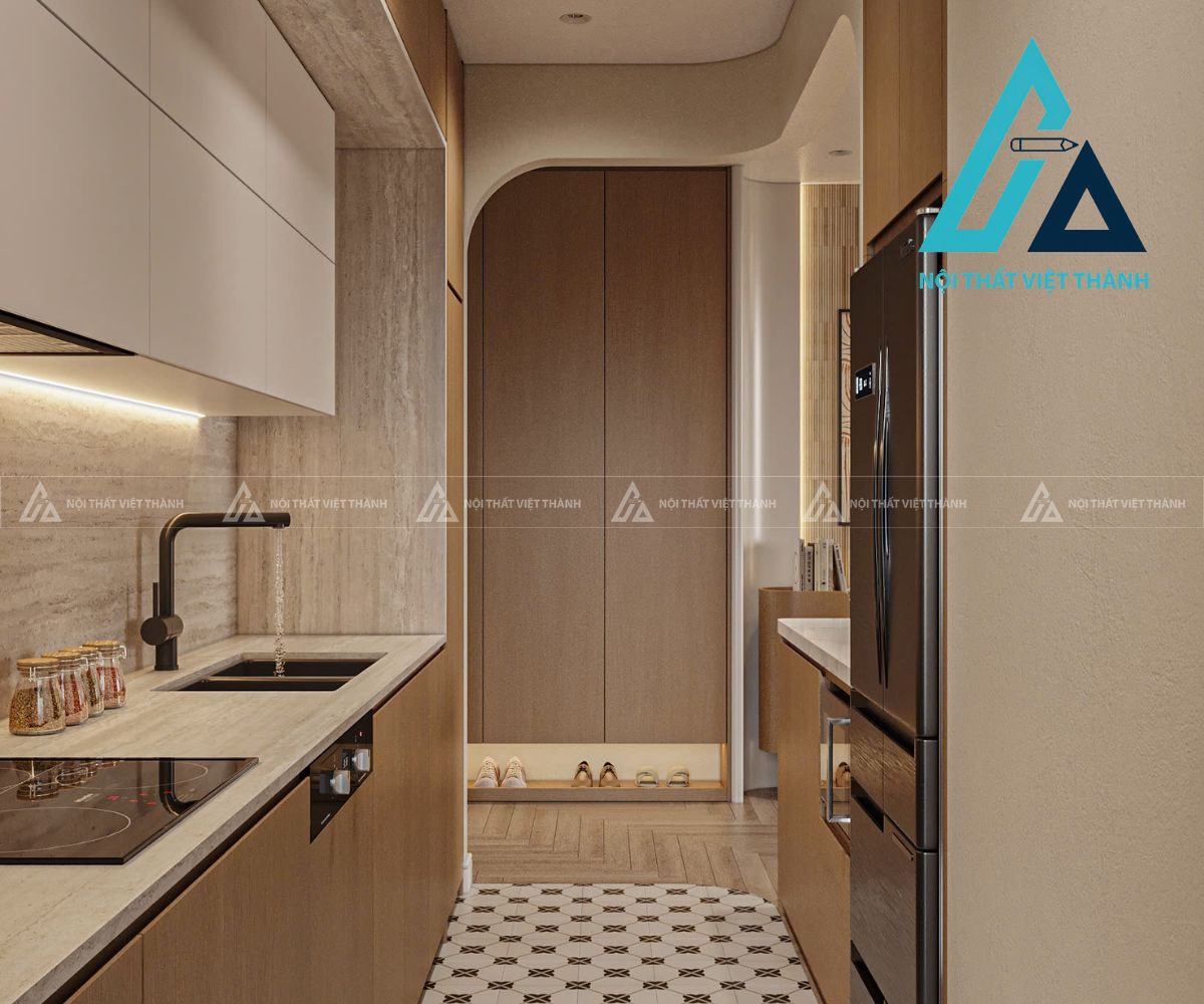 Tủ Bếp MDF Tinh Tế Mang Lại Không Gian Ấm Cúng 1
