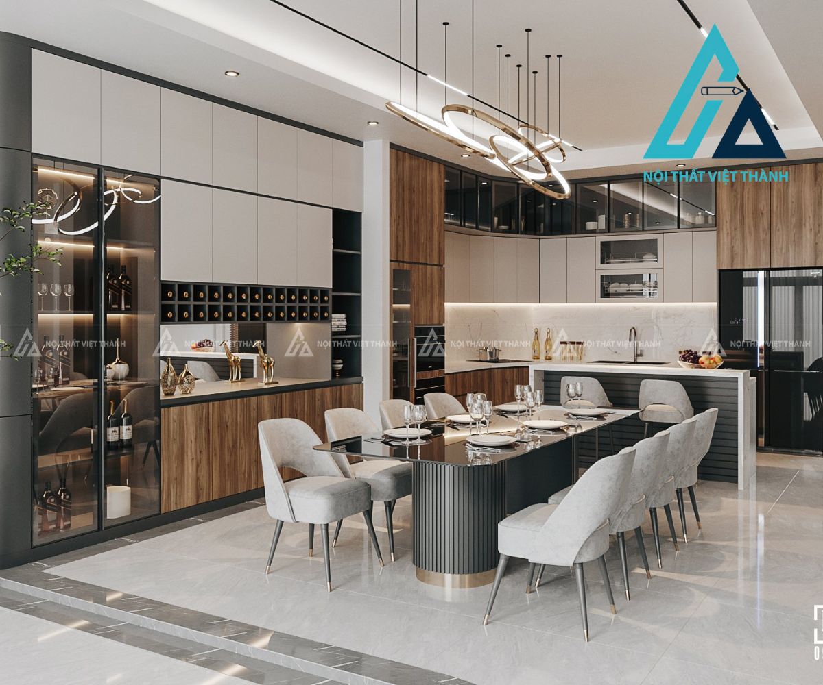 Tủ Bếp MDF Tối Giản Đảm Bảo Tính Thẩm Mỹ