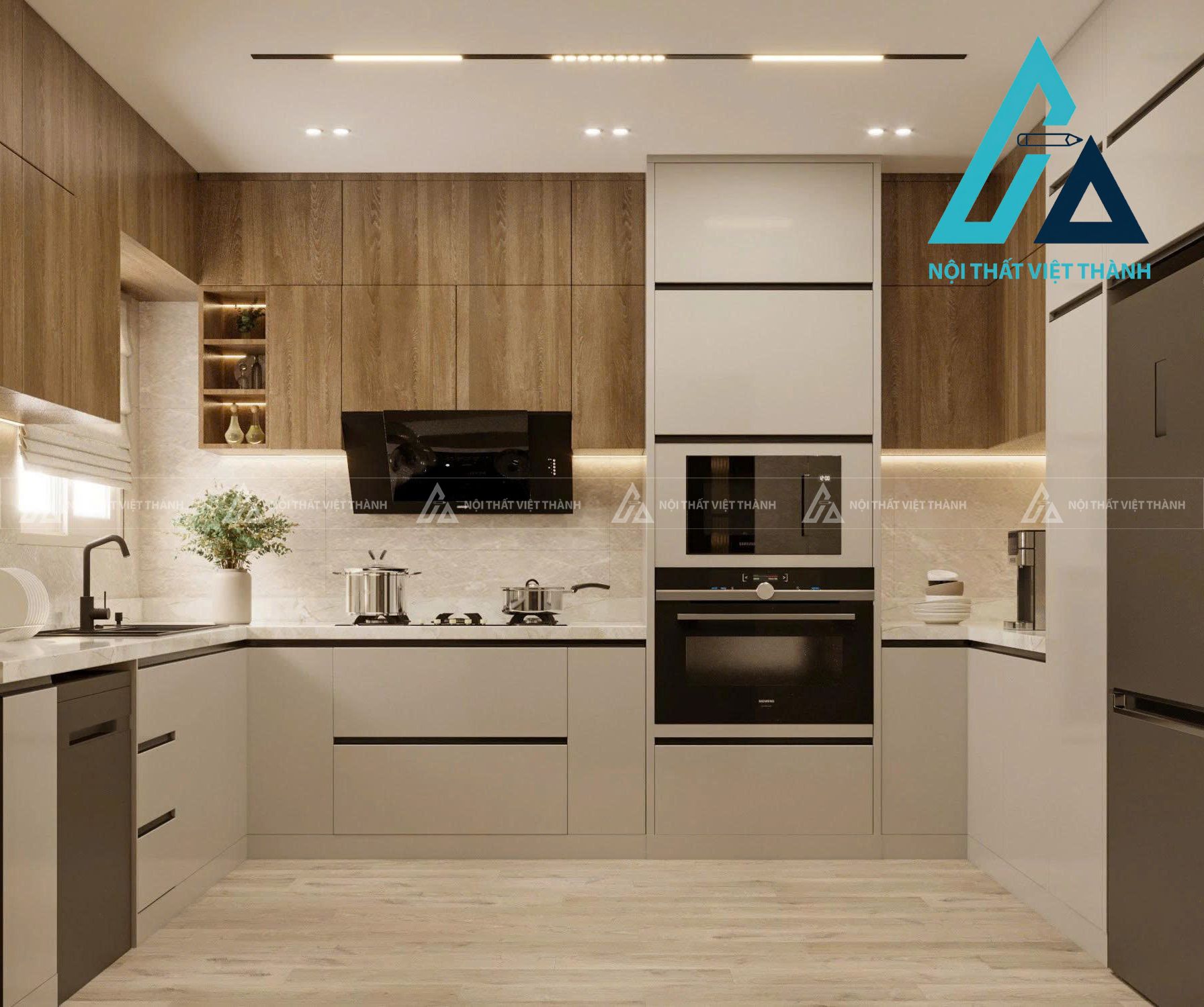 Tủ Bếp MDF Cao Cấp Phong Cách Thanh Lịch 1