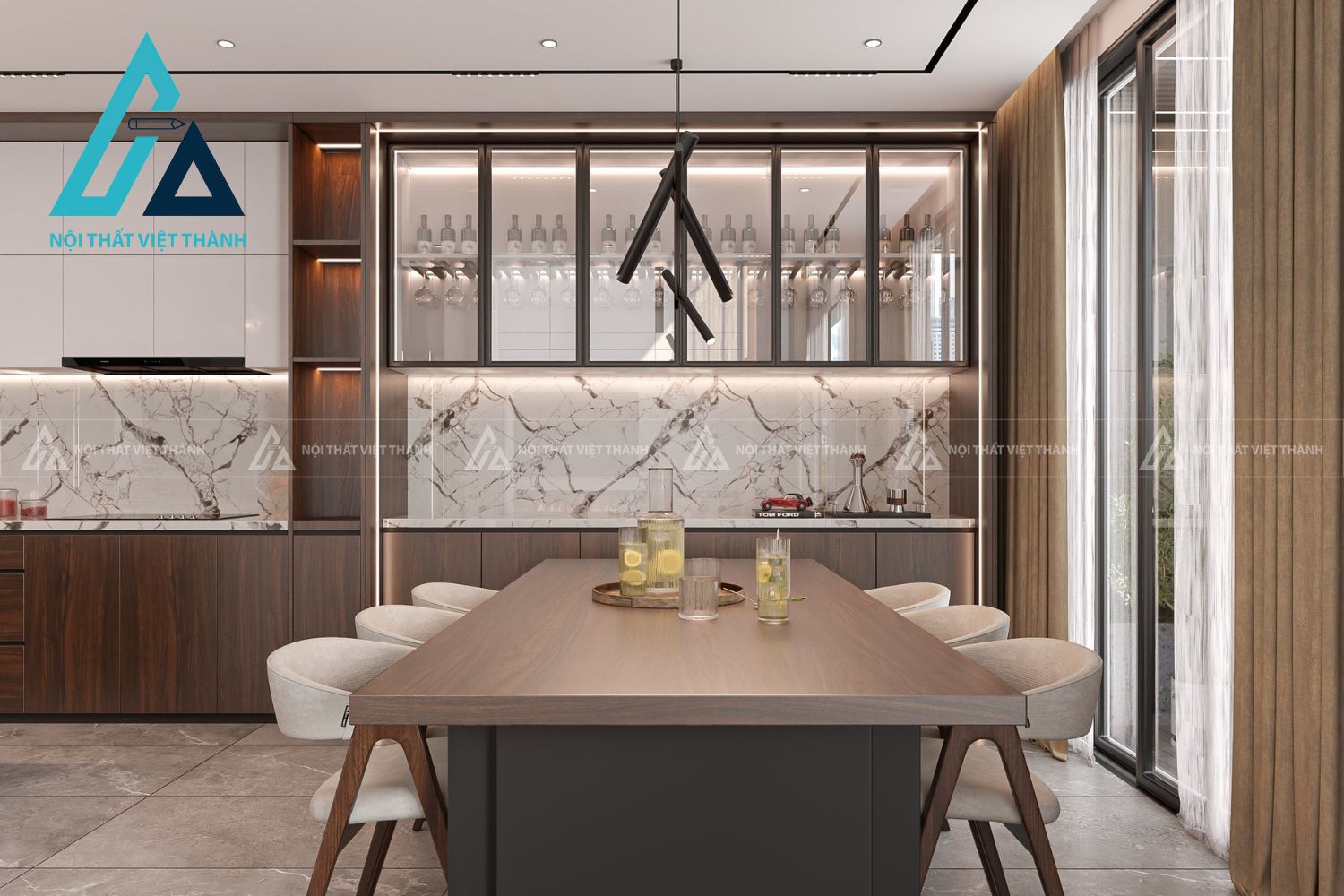 Tủ Bếp MDF Tiện Nghi Phù Hợp Nhiều Không Gian Nhà Ở 2