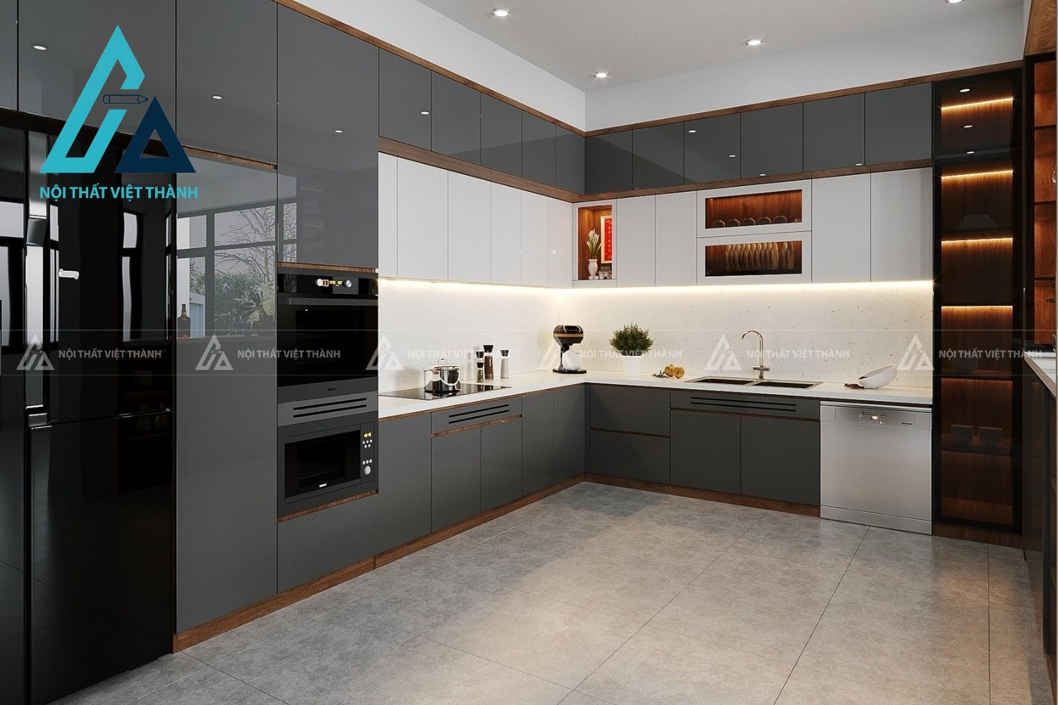 Tủ Bếp MDF Phong Cách Trẻ Trung Tạo Điểm Nhấn Ấn Tượng 2