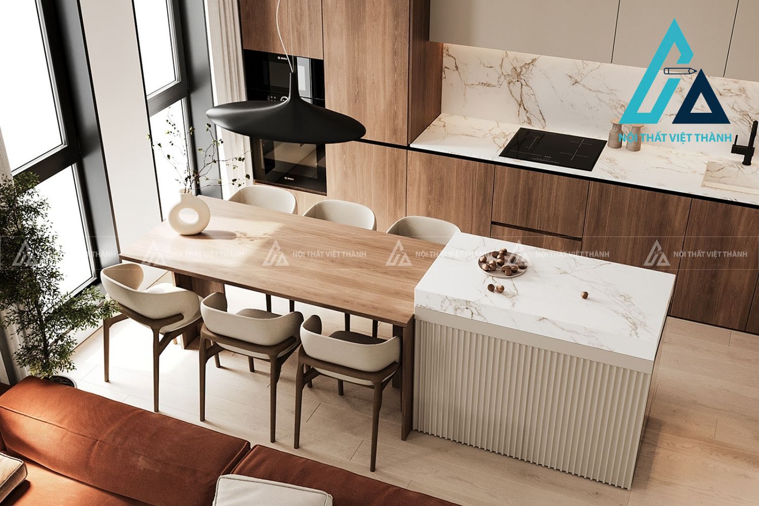 Tủ Bếp MDF Tinh Tế Tạo Cảm Giác Ấm Cúng Cho Gian Bếp 2