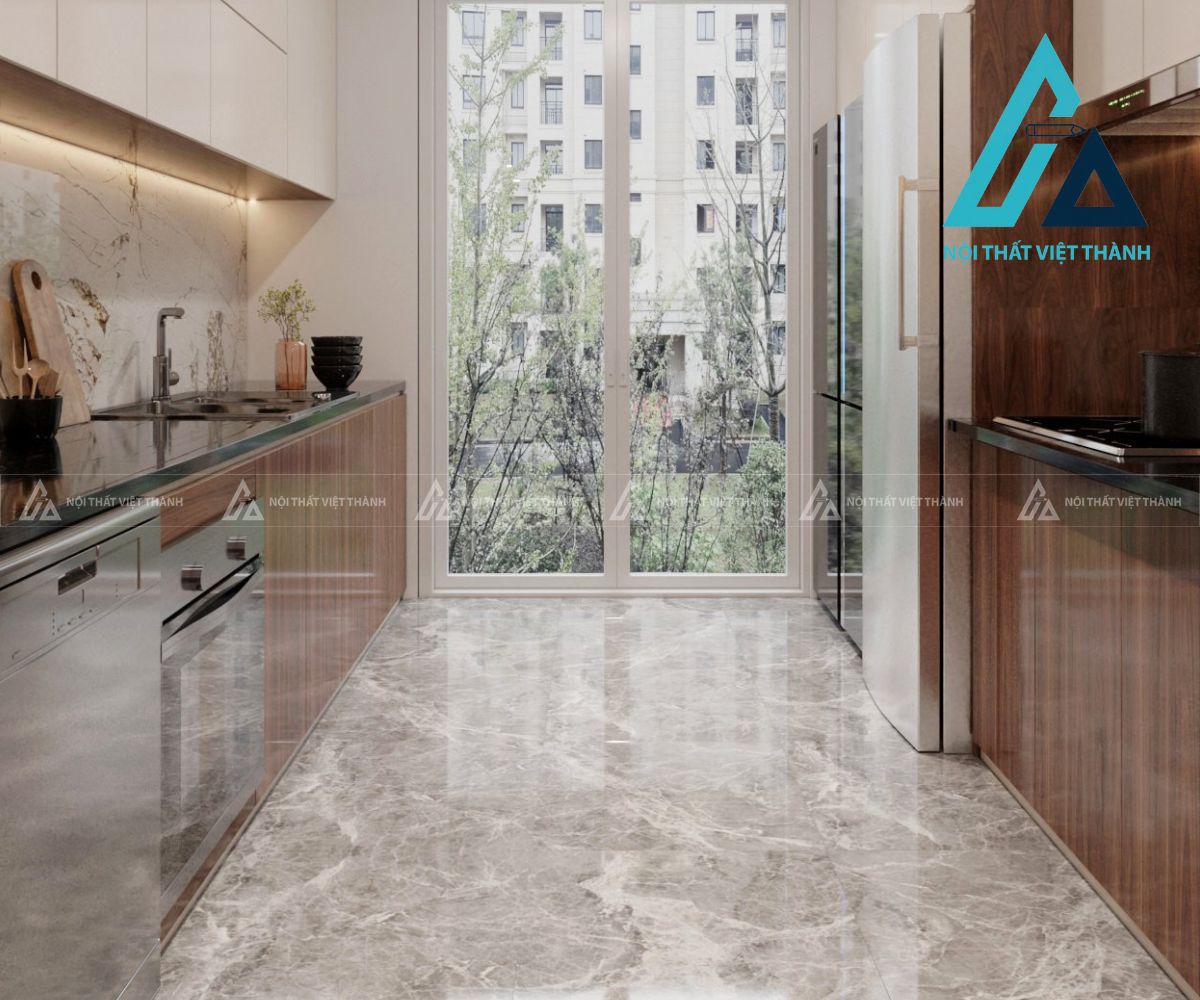 Tủ Bếp MDF Bề Mặt Nhẵn Mịn Mang Lại Vẻ Đẹp Tinh Tế 2