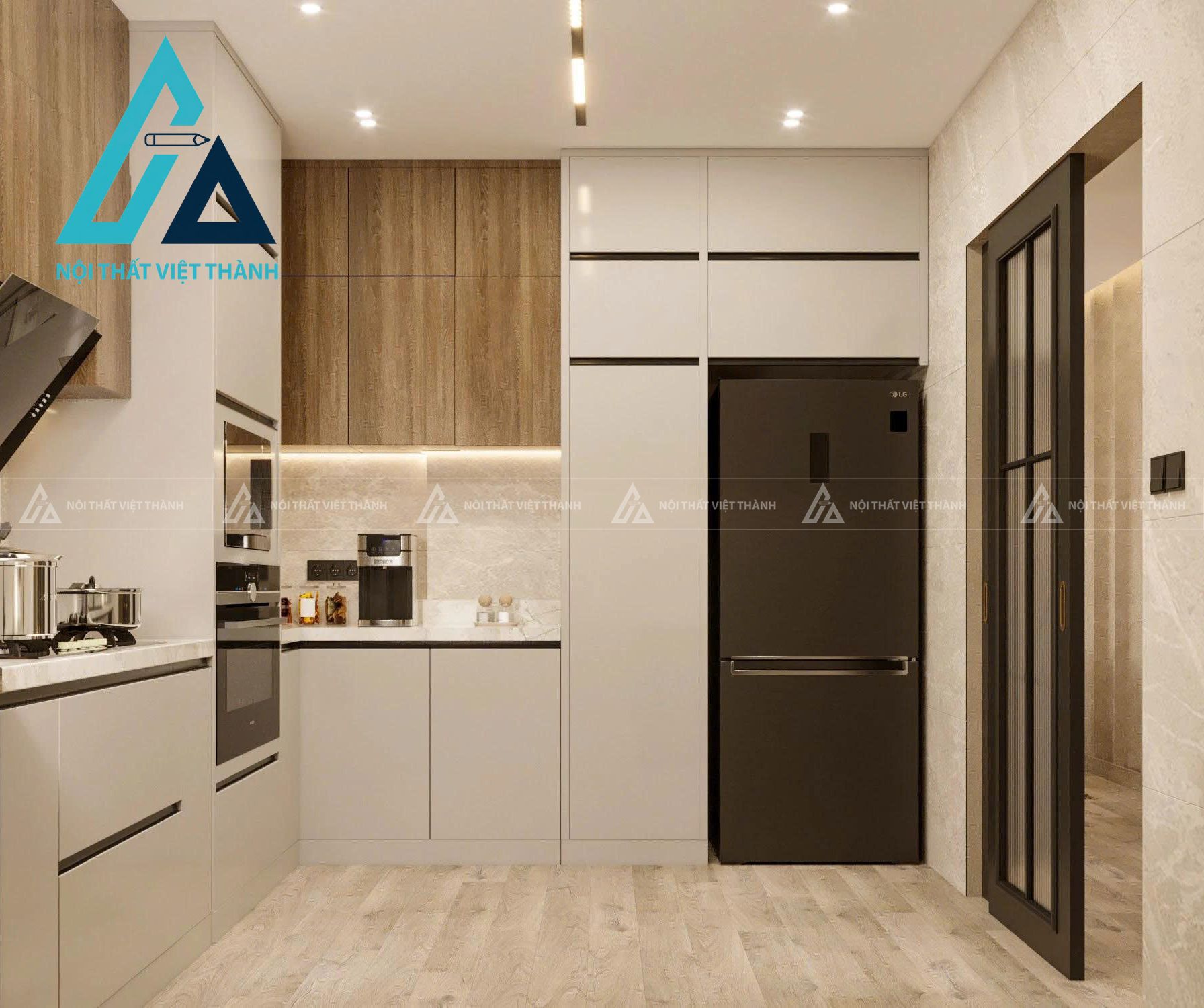 Tủ Bếp MDF Cao Cấp Phong Cách Thanh Lịch 2