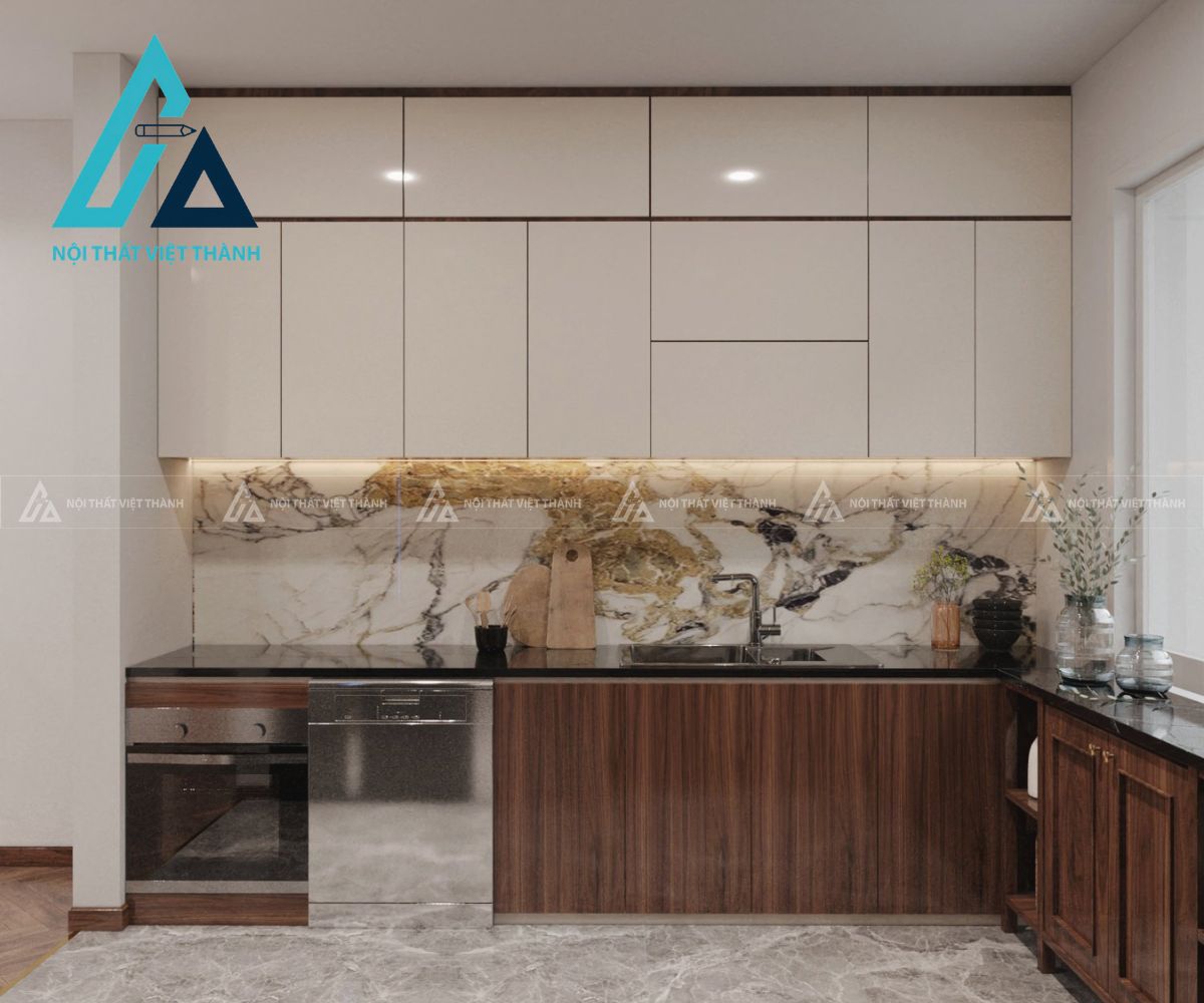 Tủ Bếp MDF Bề Mặt Nhẵn Mịn Mang Lại Vẻ Đẹp Tinh Tế 3