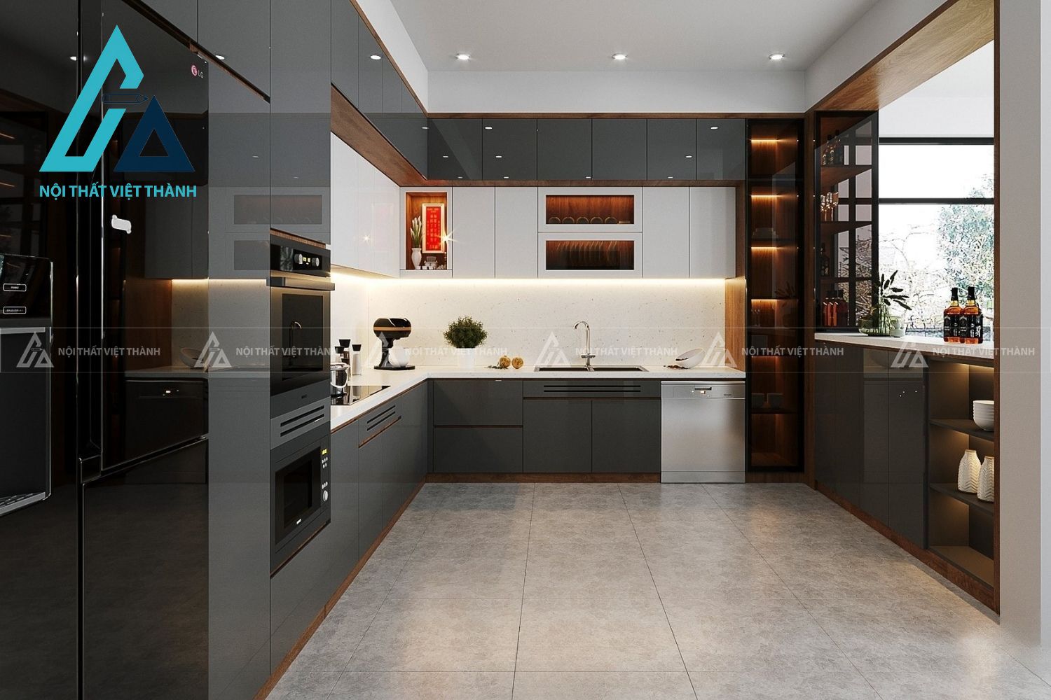 Tủ Bếp MDF Phong Cách Trẻ Trung Tạo Điểm Nhấn Ấn Tượng 3