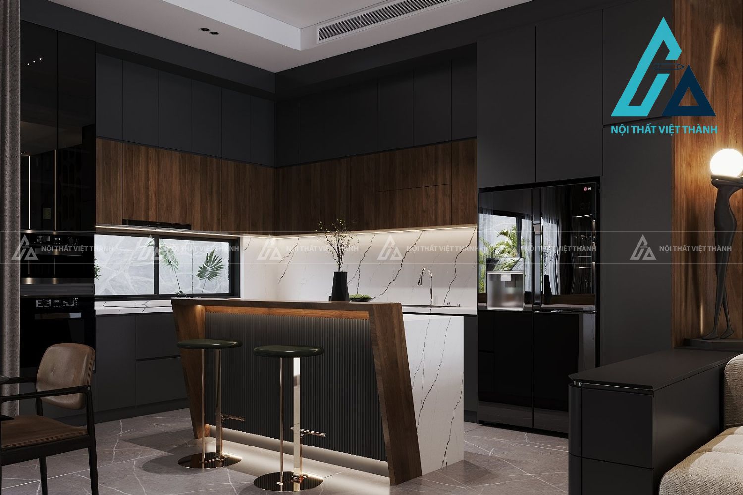 Tủ Bếp MDF Tinh Tế Mang Lại Không Gian Sạch Sẽ Gọn Gàng 3