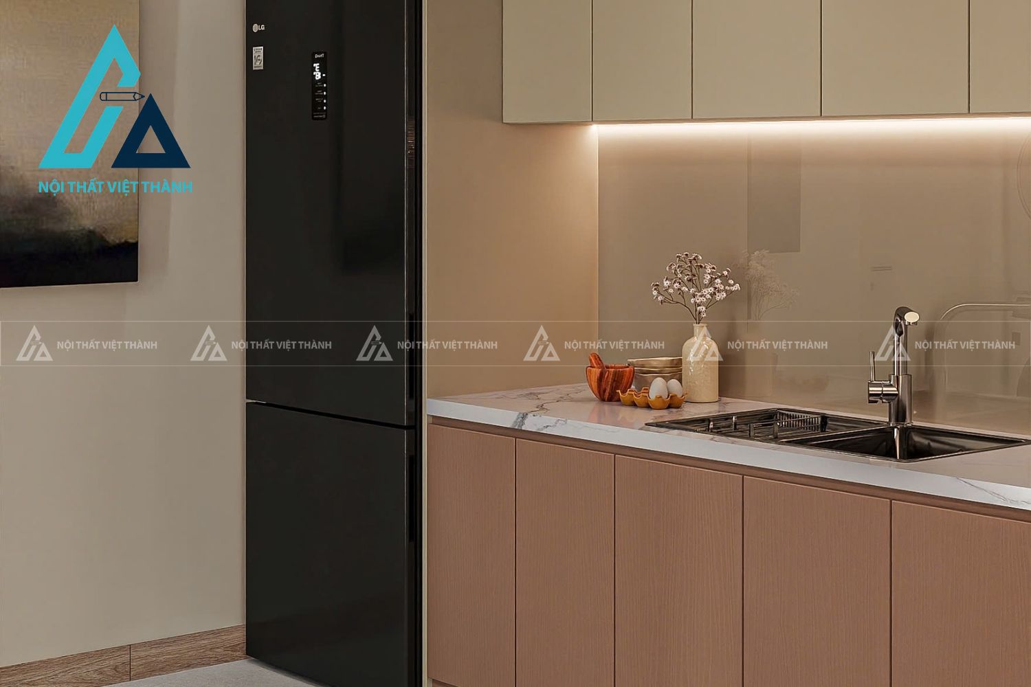 Tủ Bếp MDF Kiểu Dáng Thanh Lịch Tạo Không Gian Bếp Sang Trọng 3