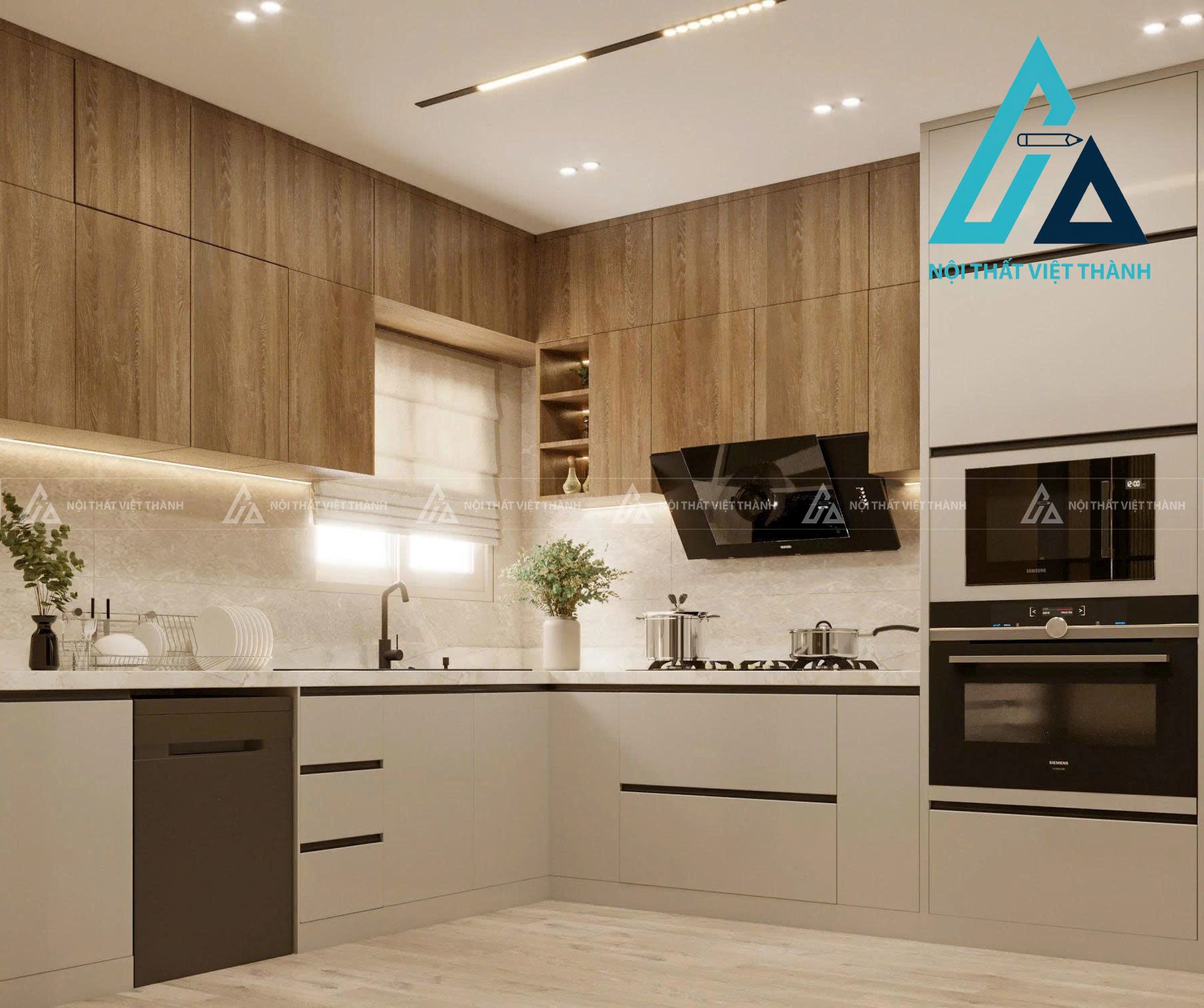 Tủ Bếp MDF Cao Cấp Phong Cách Thanh Lịch 3