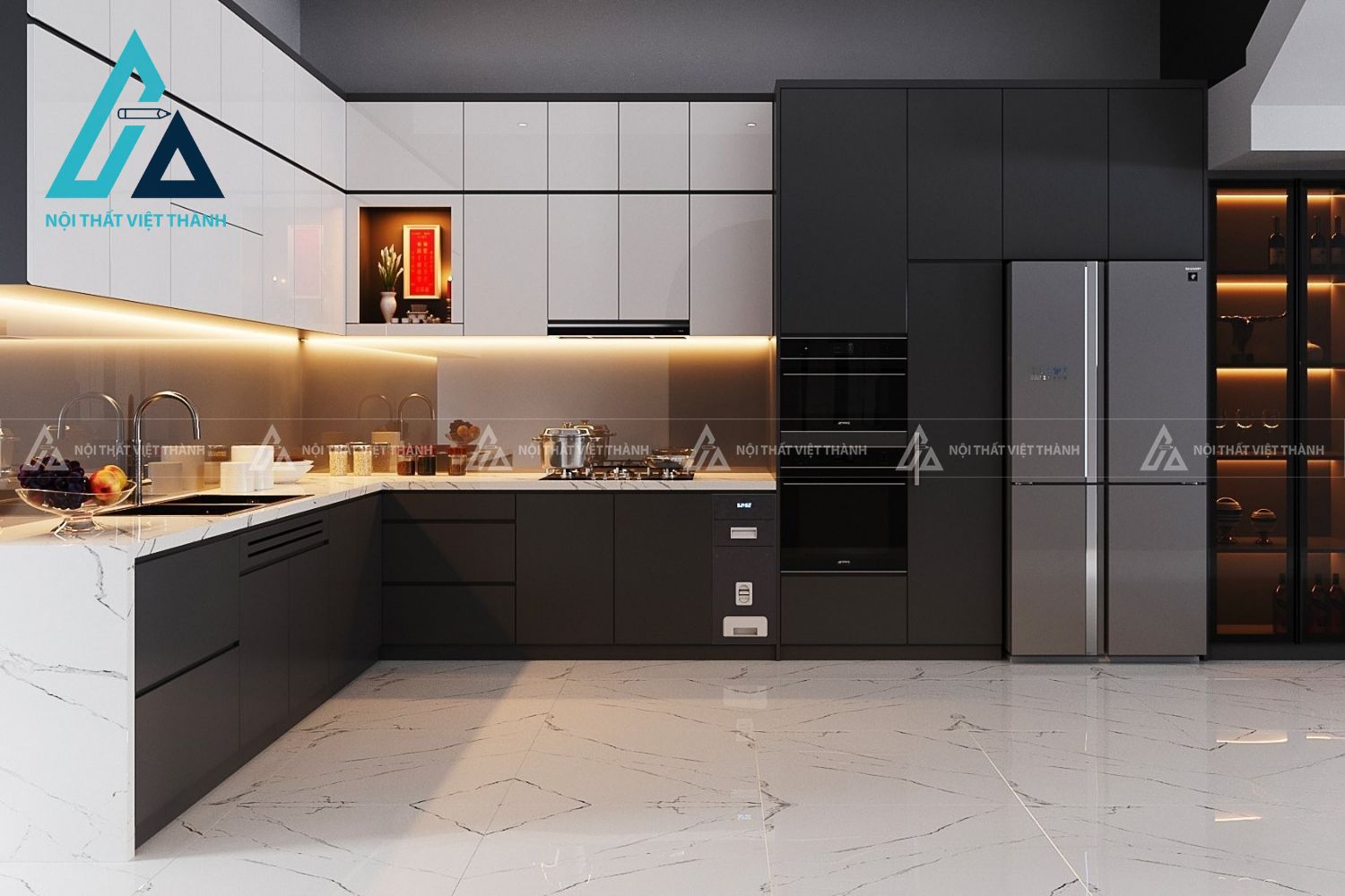 Tủ Bếp MDF Tinh Gọn Mang Lại Sự Gọn Gàng Ngăn Nắp 4