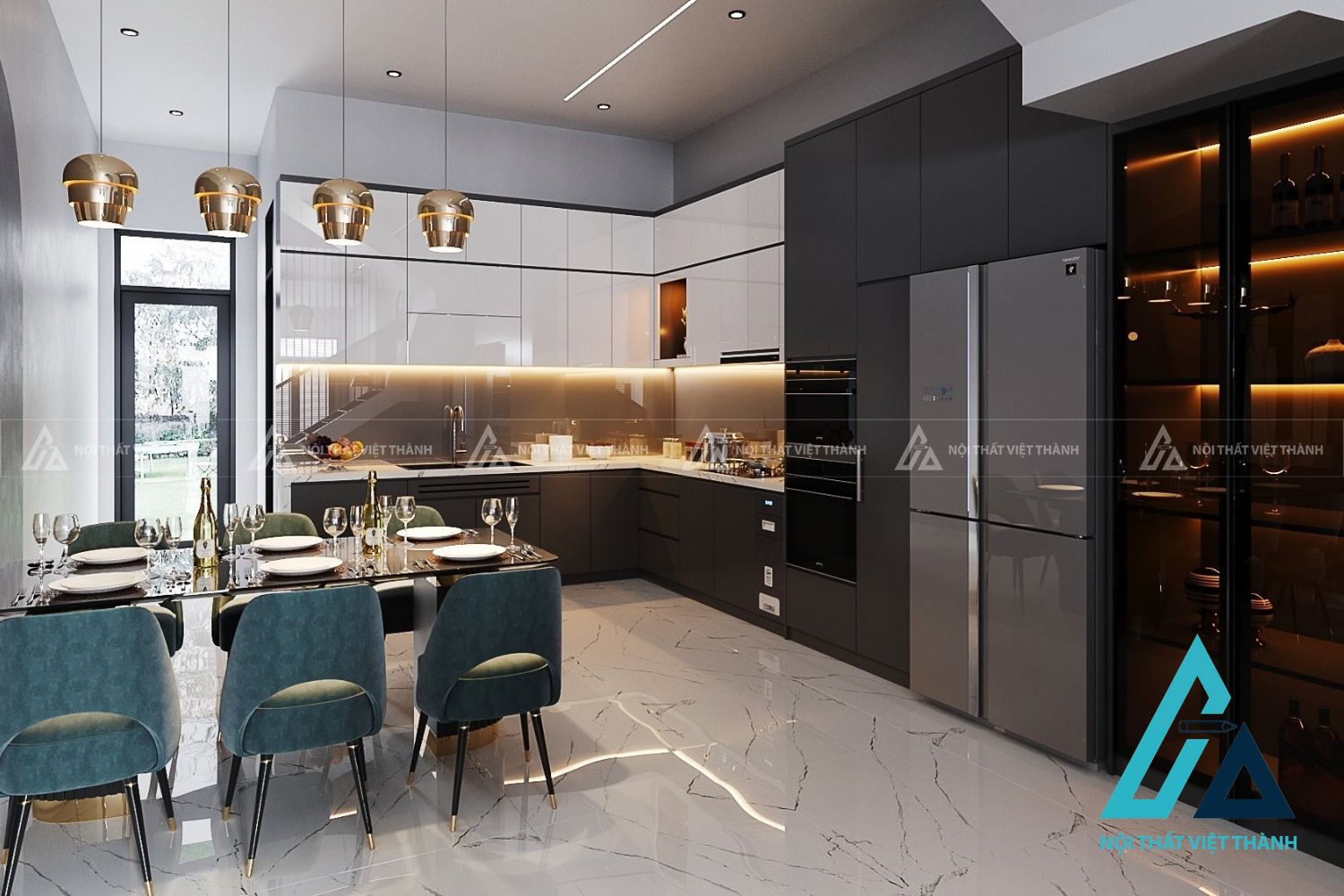 Tủ Bếp MDF Kiểu Dáng Thanh Thoát Phù Hợp Không Gian Bếp 4