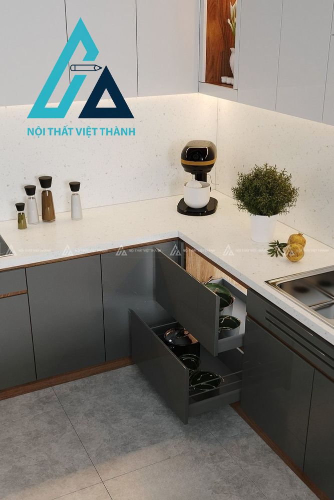 Tủ Bếp MDF Phong Cách Trẻ Trung Tạo Điểm Nhấn Ấn Tượng 5