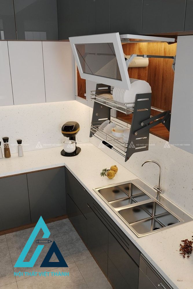 Tủ Bếp MDF Phong Cách Trẻ Trung Tạo Điểm Nhấn Ấn Tượng 6