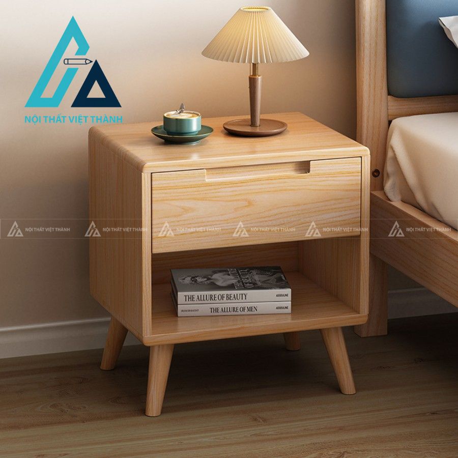 Tủ đầu giường gỗ nâu có ngăn kéo